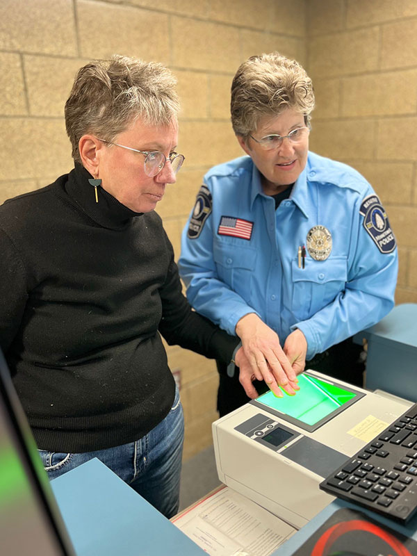 Police reserve fingerprints womans