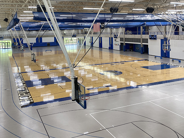 Empty basketball court